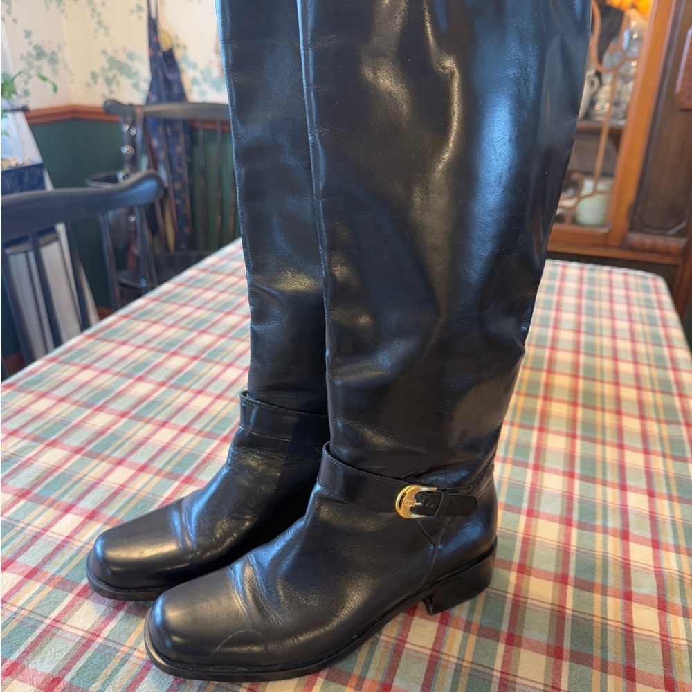 Etienne Aigner Black Vintage Riding Boots Size 7